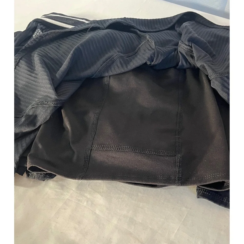 Free People FP Movement Give It A Whirl Skort Black Ribbed Athletic Mini Skirt L - Picture 5 of 7